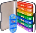 MURRI&MURRDI 7-Day Pill Organizer with 28 Cells, Large Weekly Pill Case for 4 Daily Compartments, Moisture-Proof Travel Pill Box for Vitamins, Medications, Supplements, Multi-Color