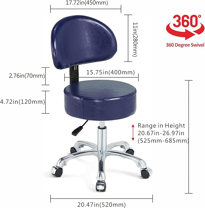 Thick Sturdy Padding with Wheels and Back Support(Blue)