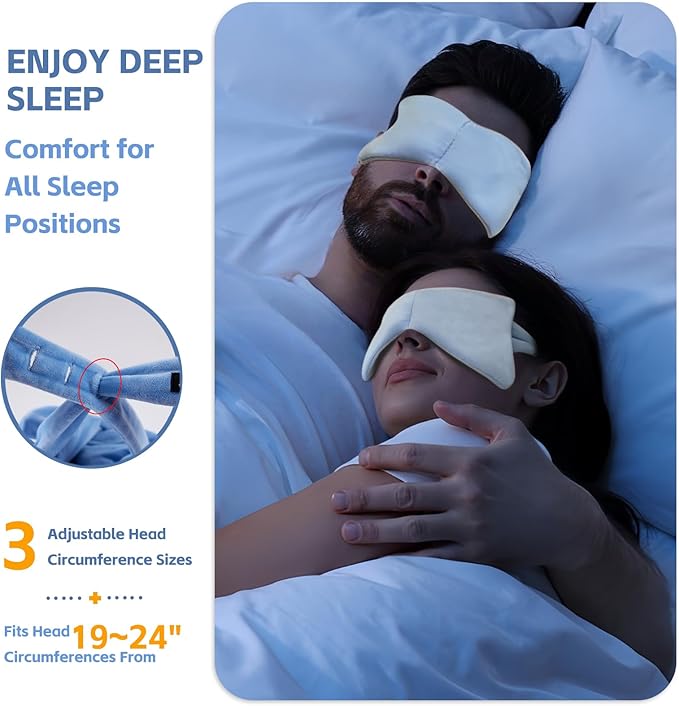 SPRING SEAON Weighted Eye Mask with 100% Patented Light Blocking Design for Men and Women, Velvet Gravity Eye Mask with Adjustable Head Circumference for Sleeping, Airplane, Travel, Gifts for Wife