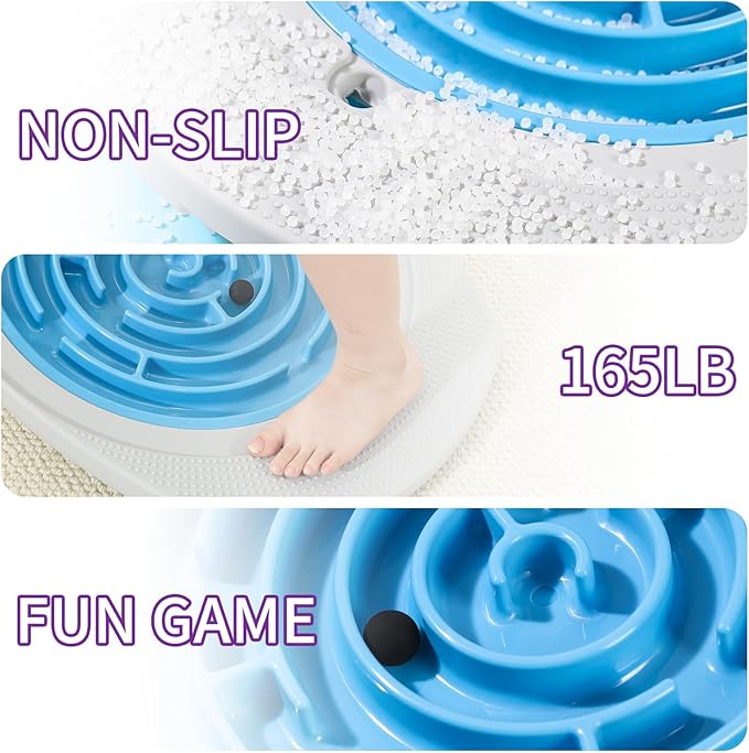 Balance Board, 20 Inch Anti Slip Balance Board with 3 Replacement Maze Disks, Maximum Load of 165 Pounds