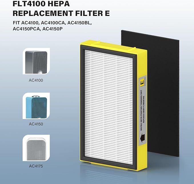 FLT4100 Replacement Filter E Compatible with Guardian Technologies model AC4100, AC4100CA, AC4150BL, AC4150PCA, AC4150P, 2-Pack