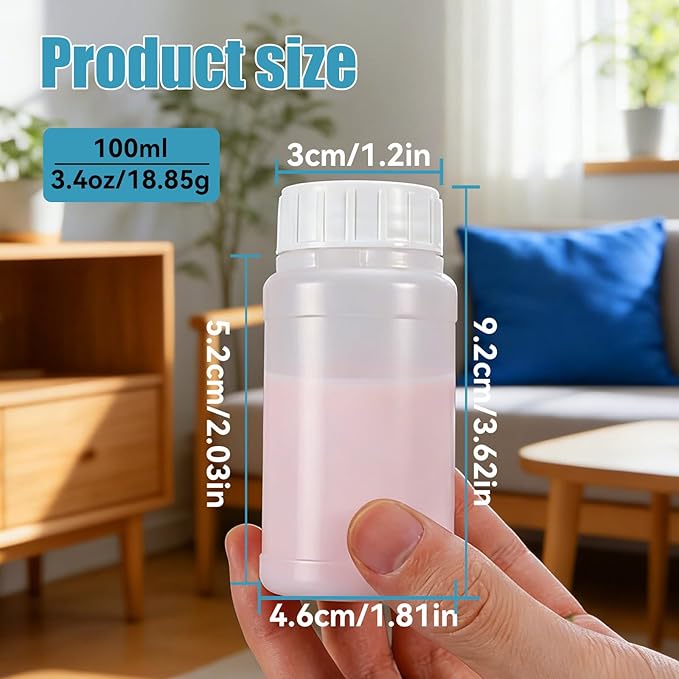 5 Pack Small Empty Plastic Bottles for Pills - Travel Medicine Containers with Lids & Labels, Portable Daily Organizer Storage for Vitamins, Medication Essentials