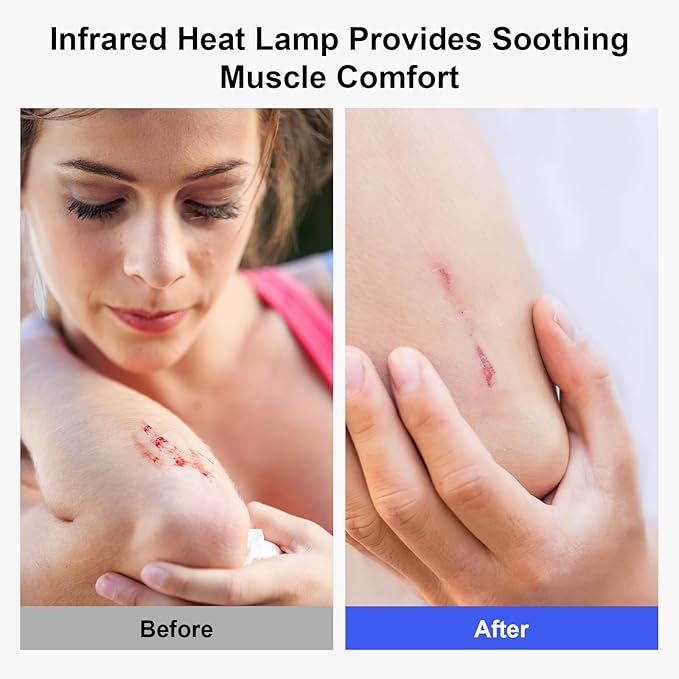 Infrared Lamp, 150W Infrared Heat Lamp, Red Light Therapy Lamp for Body Muscle Neck Shoulder Joints Back Pain Relief, Heat Lamp Device with Adjustable Sturdy Stand Timer