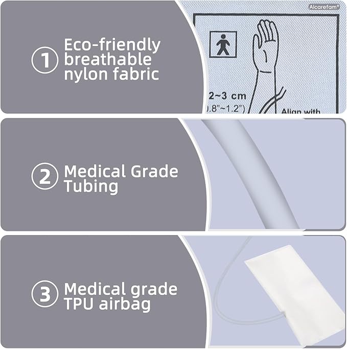 Pediatric Blood Pressure Cuff, 4.7”-9.5” (12-24CM) Small Child Cuff Compatible with Omron BP Monitor, Replacement Cuff for Kids and Women, with 7 Connectors