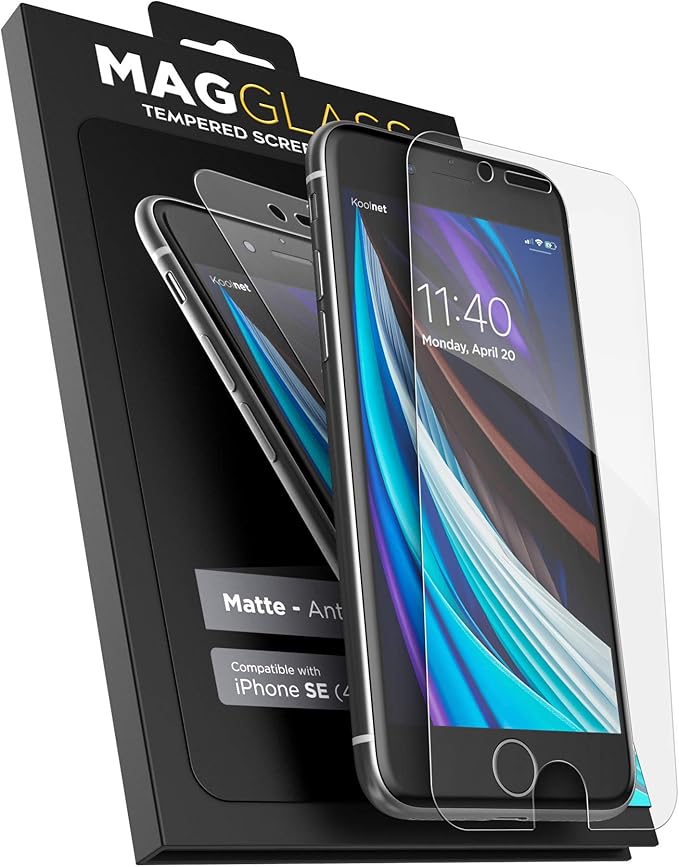 magglass iPhone SE Matte Screen Protector - Anti Glare, Fingerprint Resistant Tempered Glass (SE 2022 3rd Gen/SE 2020) (Matte)