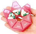 Weekly Medicine Pill Organizer for Travel (Red)