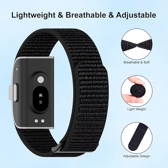 Nylon Loop Sport Replacement Strap Compatible with Hume Band,Adjustable Soft Bands for Women Men,Breathable Wristband for Fitness Tracker