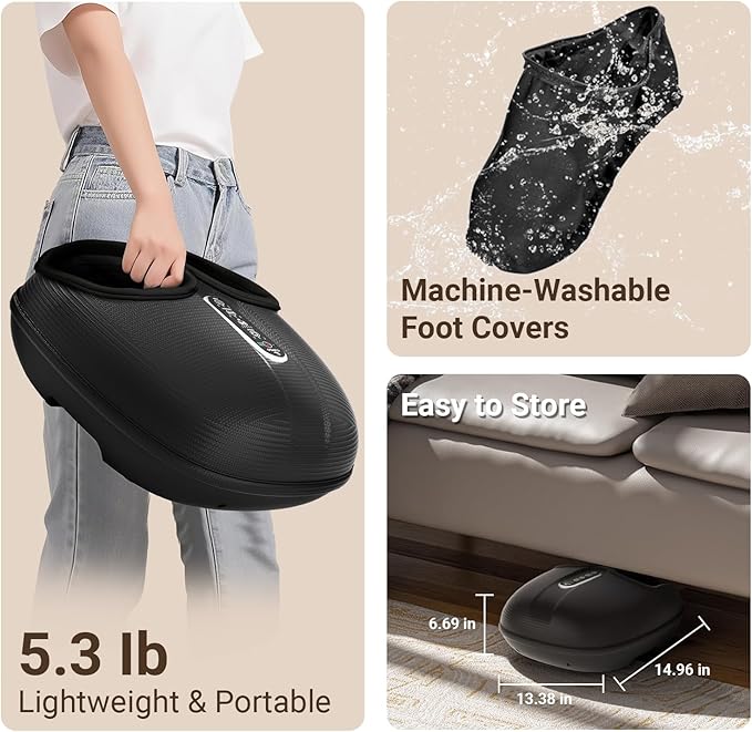 FSA Eligible Shiatsu Foot Massager for Plantar Fasciitis, HSA Store Feet Massager with Heat, Vibration and Compression, Deep Kneading for Tired Feet and Neuropathy, Mother Day Gift (with Remote)