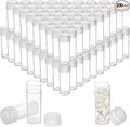 SOUJOY 200 Pieces Small Pill Bottle, 5ml Plastic Sample Bottle, Empty Prescription Medicine Vial Container with Cap, Clear Tiny Travel Tubes for Storage Portable Lab