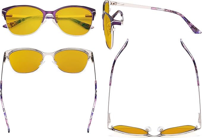 Eyekepper Blue Light Glasses - Semi Rimless Digital Eyeglasses for Women Blocking Computer Screen UV Rays