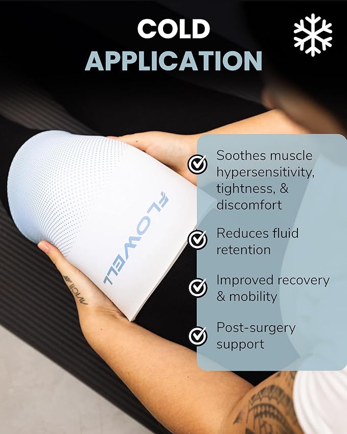Flowell Home Thermosleeve - Dual-Temperature Heat Pack or Ice Sleeve for Arm with Hydrogel - Versatile Hot & Cooling Pad Joint Wraps & Muscle Compression - Single, Large