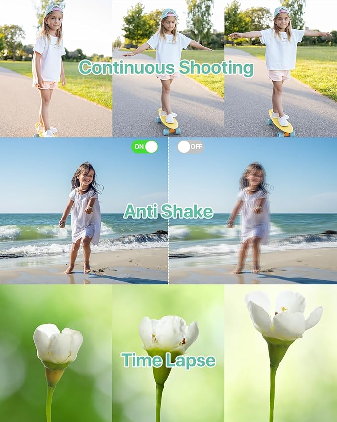Digital Camera, Kids Camera with 32GB Card, FHD 1080P 44MP Vlogging Camera, 16X Zoom Point and Shoot Digital Camera Compact Portable Rechargeable Cameras for Teens Boys Girls Students Seniors-Green