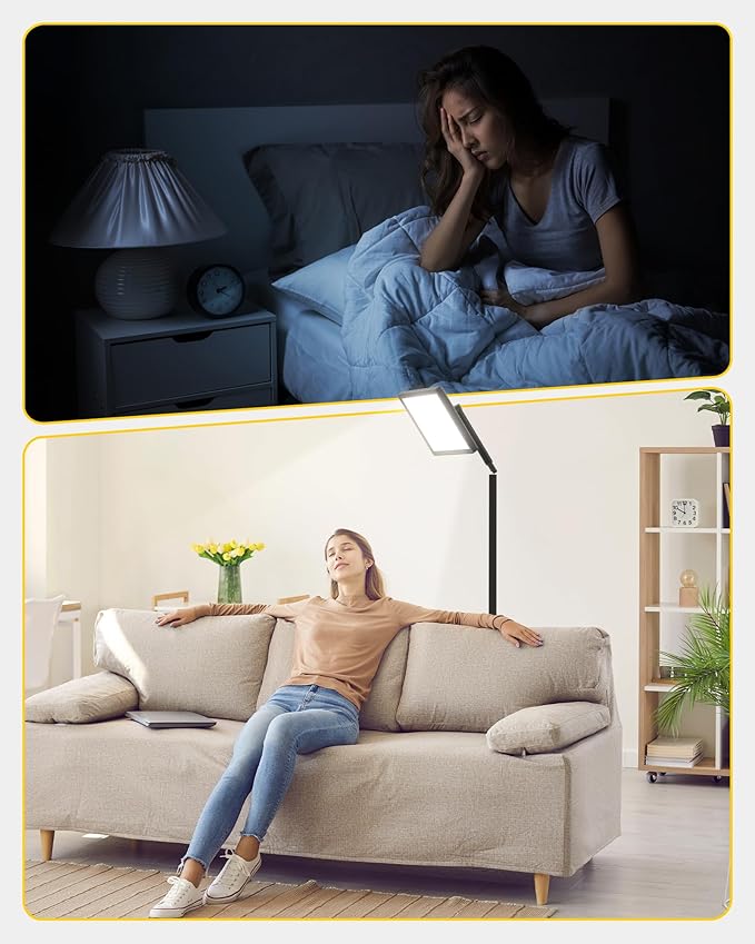Sunlight Lamp, 12000 Lux Full Spectum Natural Light Lamp for Home/Office/Morning Routine, 4 in 1 Mount, 5 Mode Adjustable 10 Brightess Levels, 5 Color Modes,Timer, Memory