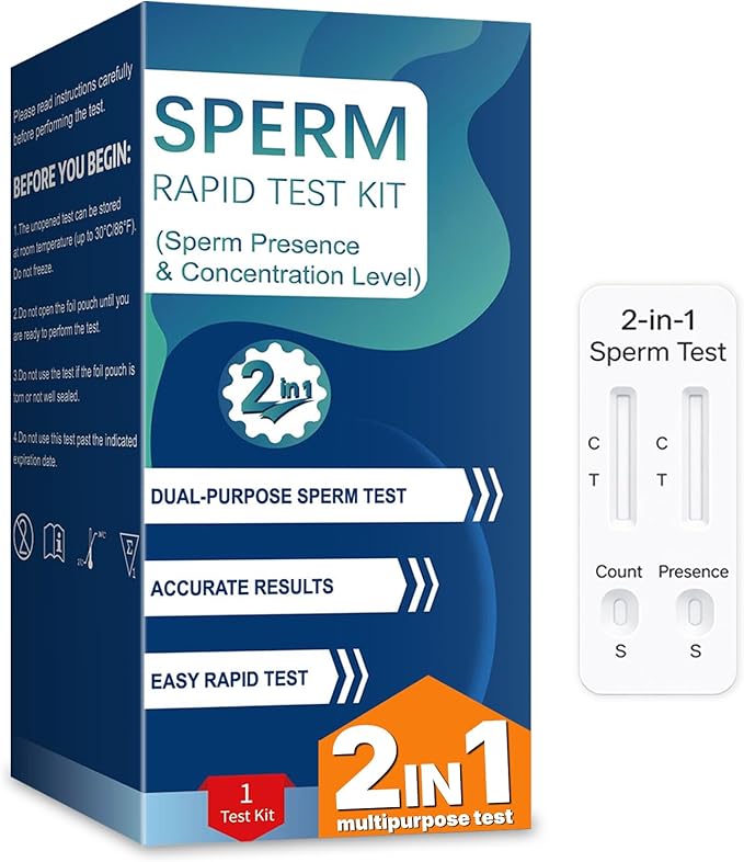 Sperm Check Fertility – 2-in-1 At-Home Semen Analysis Test for Men, Simple One-Step Check, Reliable Indicator for Fertility & Conception Readiness