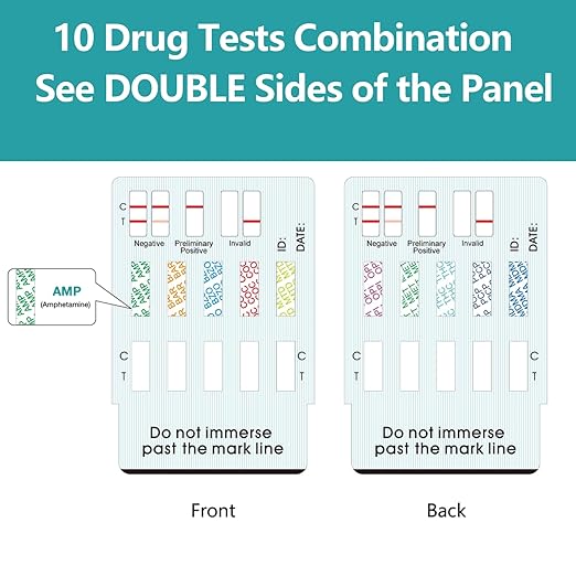 Easy@Home Multi-Drug Screen Test: 6 Pack Urine Drug Tests Kit, Testing AMP/BZO/COC/THC/MET/MOR/BAR/MDMA/PCP/MTD, Instant Drugs Test Kits Including Sensitive Marijuana Test, #EDOAP-3104