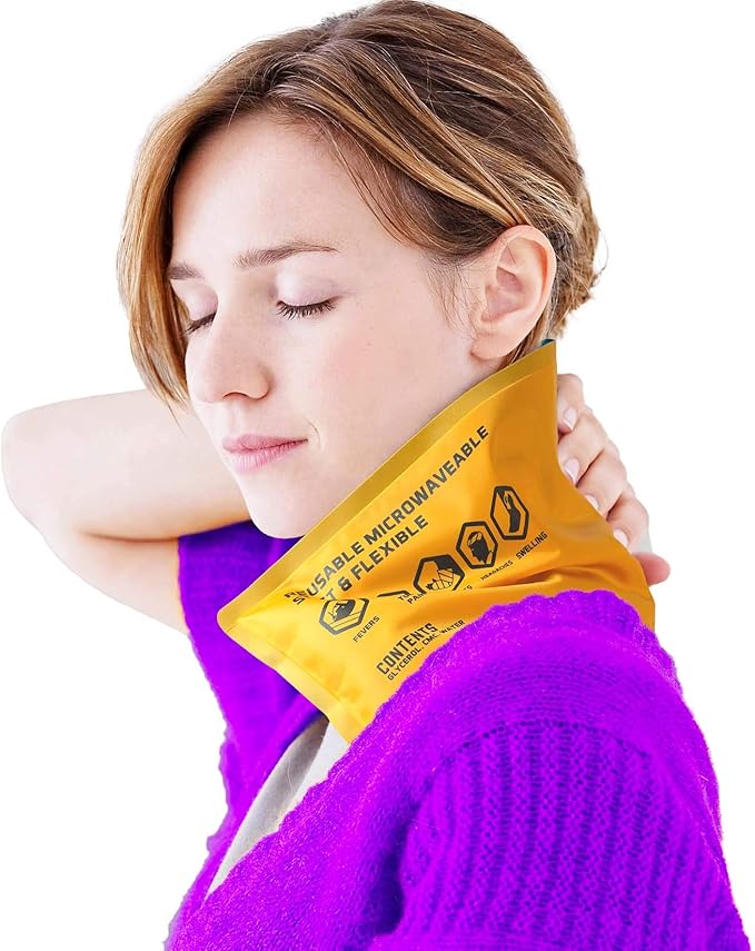 Sparthos Ice Packs for Injuries - Reusable Soft Gel Hot Cold Icepack - Medical First Aid Pain Relief Injury - Wrap Bag Flexible Pack - Instant Icing Therapy - Fits Around Neck (Neck, Pack of 1)