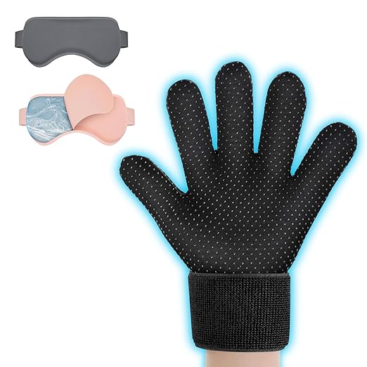 Product Image Full Finger Arthritis Ice Glove for Men&Women and 2Pack Gel Cooling Eye Mask, Reusable Cold Eye Masks for Sleep Hot&Cold Therapy Compress Ice Pads for Puffiness