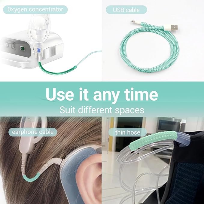 12 Pcs Oxygen Tubing Support Crimp Straightener,Oxygen Tubing Accessories,Oxygen Tube Jacket,Oxygen Tube Support for Oxygen Hose Nasal Cannula, Green
