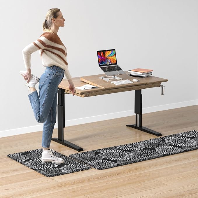 LuxStep Kitchen Mat Cushioned Rugs Anti-Fatigue Mats for Kitchen Floor,Waterproof Non-Slip Mats and Rugs Set for Office,Floor,Laundry 17.3"×30"+17.3"×70",Black