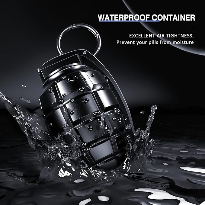 EDC Waterproof Container Pill Case/Holder/Cash Stash Keychain Fob with Key Ring, Emergency Accessory Organizer Bottle Matches Dry Box, Cool Gadget Gifts for Men Outdoor Survival Camping Travel