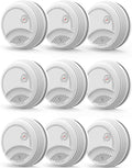 Fire Alarms Smoke Detectors, Photoelectric Sensor Smoke Alarm Battery Operated, Fire Alarm with Test Button & Low Battery Signal, LED Warning Light 85 dB Alarm Sound for Bedroom and Home, 9 Pack