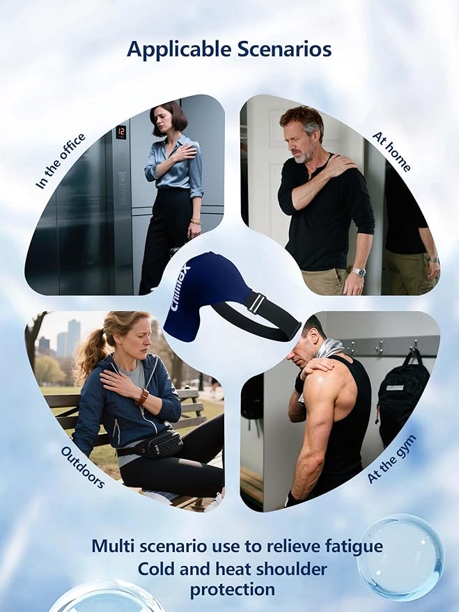 Shoulder Ice Pack Wrap, Reusable Hot and Cold Therapy Compression Wrap for Rotator Cuff, Arm, and Shoulder Periarthritis Pain Relief, Fatigue Reduction,Post-Surgical Rehabilitation