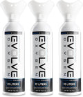 EVOLVE 22-Liter Pure Oxygen Canister with Breathing Cup | Portable Oxygen Can | Ideal for Home Use and Outdoor Activities | Designed by Firefighters | Made in The USA | Pack of 3