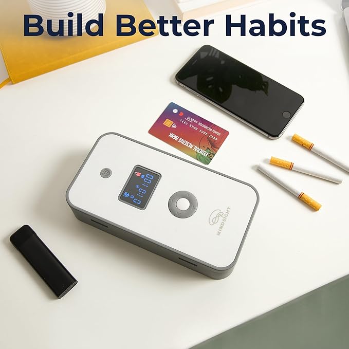 Mindsight Personal Timed Lock Box | Unplug from Phones and Other Small Distractions | 3 Modes based on Willpower | Easy to Use | Out of Sight ~ Out of Mind | Boost Your Mental Wellness