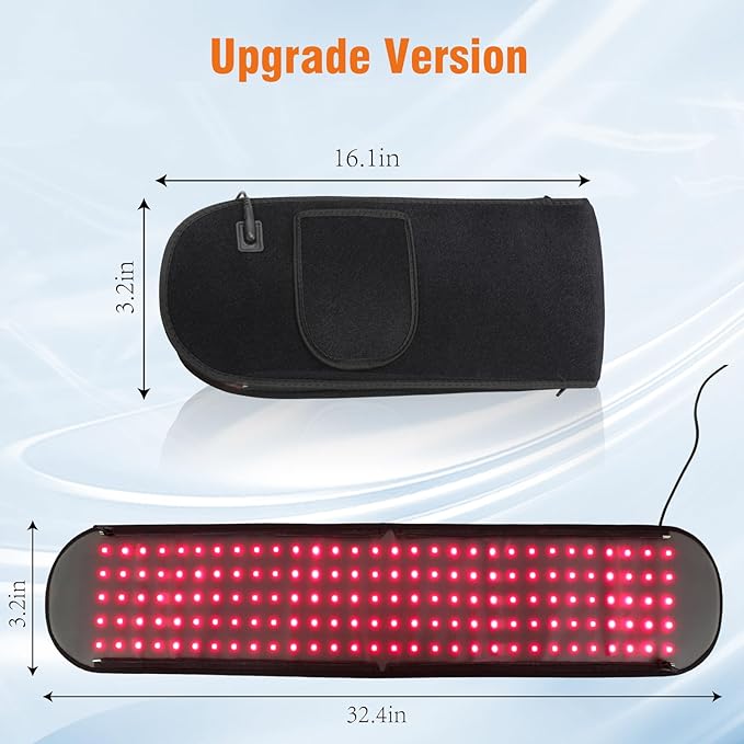 Red Light Therapy for Hands & Wrists, 360° Dual-Sided 150 LEDs Heated Gloves with Auto-Off Timer, Near Infrared Belt for Body, Waist, Finger, Palm, Elbow & Joint, 660nm & 850nm