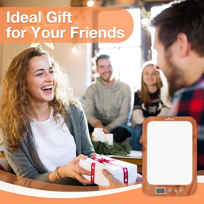 Easy@Home Light Therapy Lamp: LED Light Therapy Energy Lamp UV-Free with 10000 Lux | Sun Lamp with 3 Color Adjustable Brightness Levels | Timer Memory Function ELT-492-WG