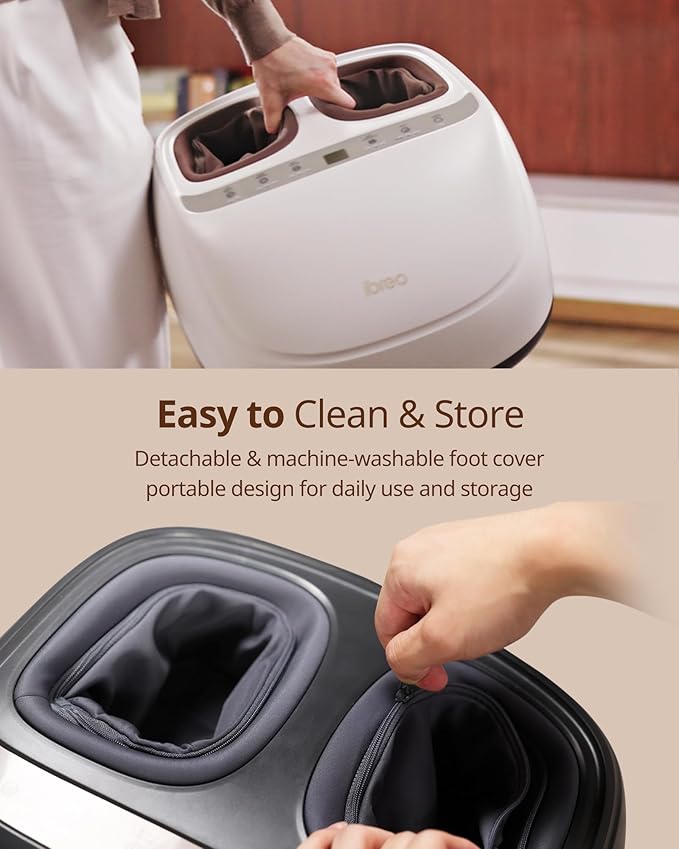 4-in-1 Shiatsu Foot Massager with Heat, Deep Kneading, Air Compression, Vibration, FSA Eligible, HSA Eligible for Neuropathy, Plantar Fasciitis, Pain Relief, Gift for Women & Men Size Up to 14