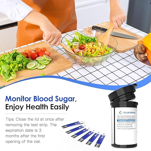 Glucoracy 300 Counts Blood Glucose Test Strips G-425-2/G-425, Self Diabetes Blood Glucose Testing, No Coding Required, Only Works with G-425-2/G-425 Blood Sugar Monitor, 300 Pieces