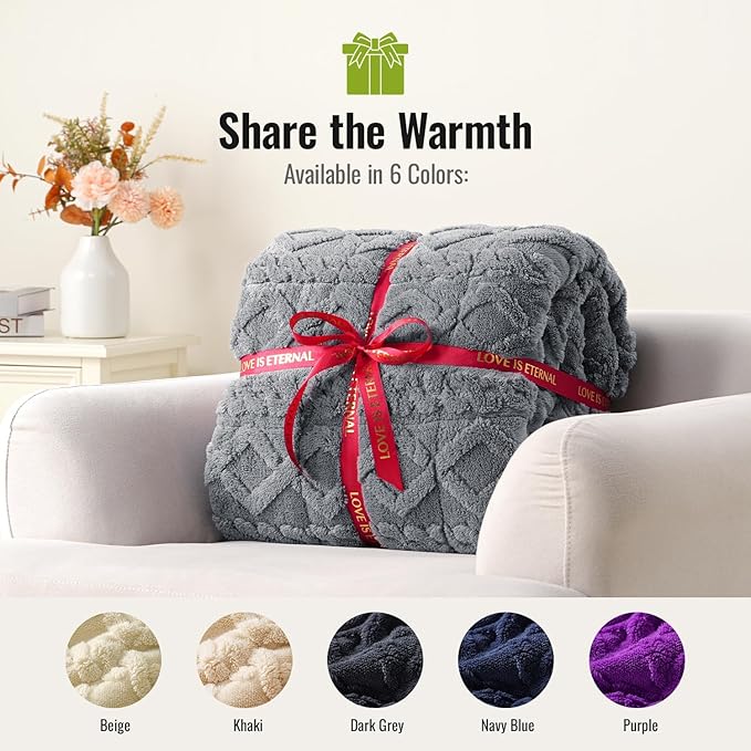 Uttermara Weighted Blanket for Adults Queen Size 15lbs 60x80 inches, Dual Sided Soft Jacquard Sherpa Weighted Blankets, Thick Heavy Blanket for Sleeping and Calming, Grey