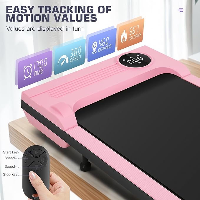 ANCHEER Walking Pad 3.0HP Under Desk Treadmill 300lbs Weight Capacity with Remote Control, Compact Electric Treadmills for Home/Gym/Office with LED Screen, Ultra-Quiet, Installation-Free