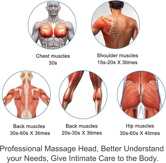 Massage Gun Heads for Hypervolt Go，Replaceable Massager Gun Attachment 6 Different Muscle Massager Heads Deep Tissue Percussion Plug and Play Salon Tools Home Pain Relief New Upgrade Massage Head