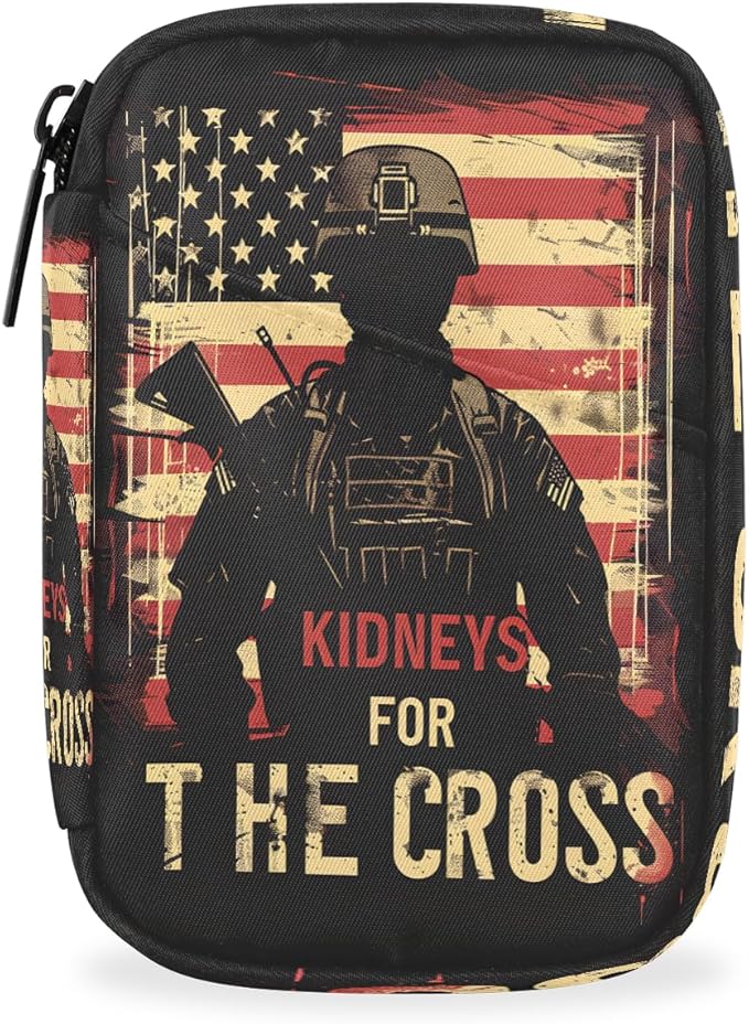 American Flag Army Travel Pill Organizer Box Weekly Portable Pill Case Daily Pills 7 Day Small Birth Control Pills Container Removable Compartments for Medicine Vitamins Fish Oil