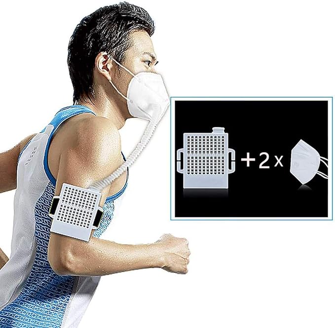 KENGEE Reusable Electrical Air Purifying Respirator, Rechargeable 3 Speeds Fan Modes Air Purifier with HEPA Filter for Outdoor Sports Housework