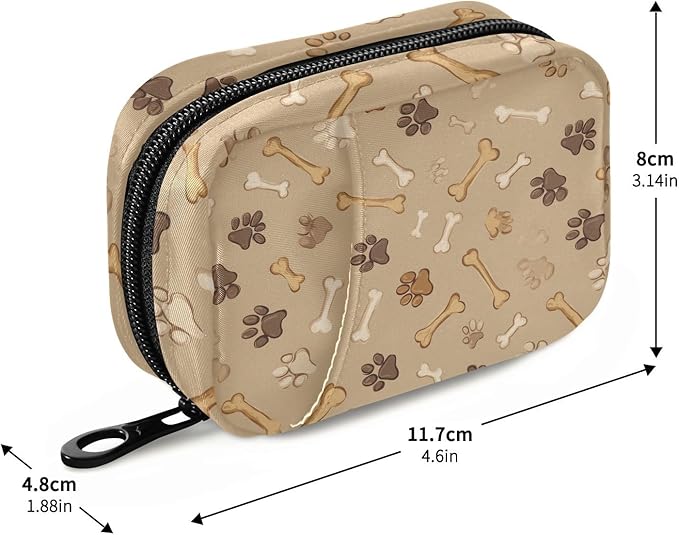 Dog Paw Print Daily Vitamin Medicine Organizer Travel Pill Organizer Daily Medicine Container Twill Pill Case Bag
