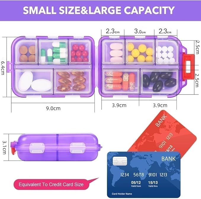Weekly 7 Day Pill Organizer, Travel Pill Box, Pill case, Medicine Organizer, Pill Container, Pillbox 7 Day, Pill Dispenser, Medication Organizer, Pill Organizer Weekly