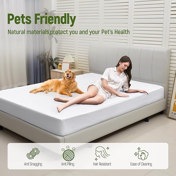 Earth Grounding Sheets King Deep Pocket 10% Silver Fiber+90% Organic Cotton,Fitted Earth Grounded Bed Sheets Bed Grounding Kit for Improved Sleep (White, King -78"x80"x16")