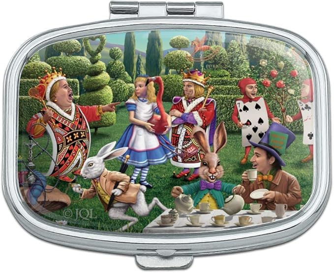 Alice in Wonderland Garden Party Rectangle Pill Case Trinket Gift Box