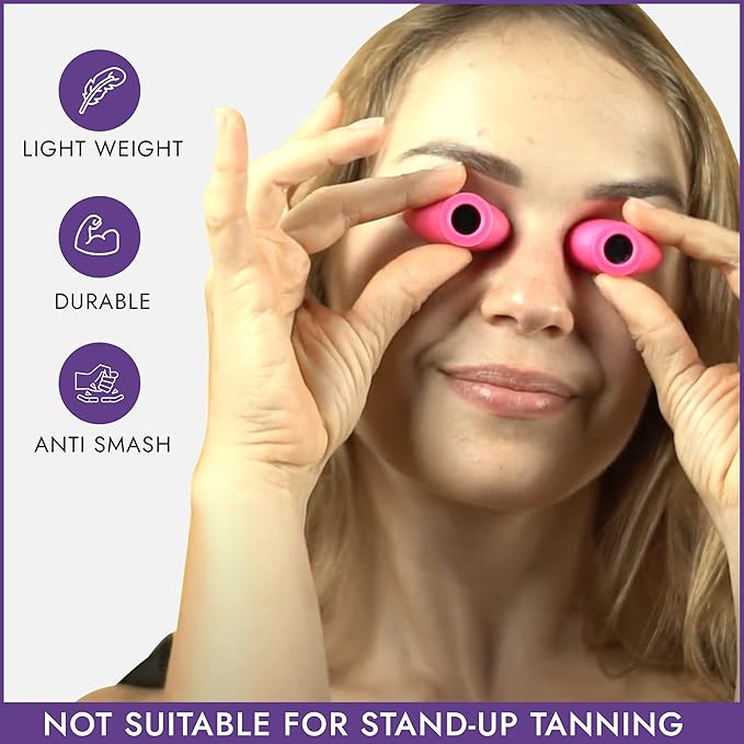 Super Sunnies Slim Flex UV Eye Protection FDA Compliant Eyeshields Individual Tanning Bed Goggles, Red Light Therapy Glasses