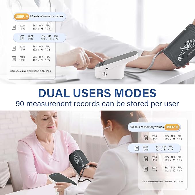 Blood Pressure Monitor for Home Use, Automatic BP Machine Digital High Blood Pressure Monitors with Large Cuff 8.7"-16.5" for Upper Arm & Accurate Readings