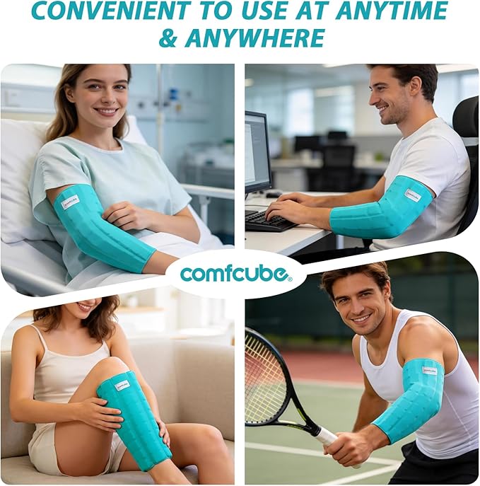 Elbow Ice Pack Wrap for Tendonitis & Tennis Elbow, 2 Hours Long Lasting Cold Compression Flexible Ice Pack Sleeve, Pain Relief for Golfers Arm, Arthritis, Injuries