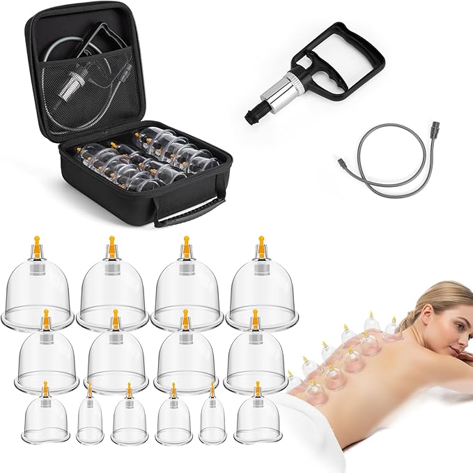 SMYV Cupping Set – 14 Cups Cupping Kit for Massage Therapy – Professional Vacuum Cupping Therapy Set for Cellulite Reduction Muscle Pain Relief – Include Sturdy Carrying Case, Easy to Use