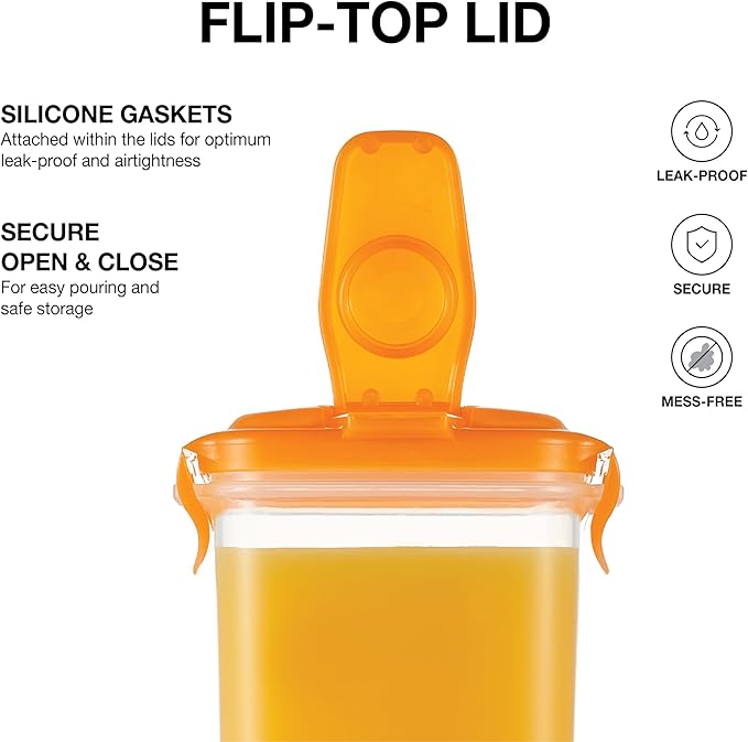 LocknLock Aqua Fridge Door Water Jug with Handle BPA Free Plastic Pitcher with Flip Top Lid Perfect for Making Teas and Juices, 2 Quarts, Orange