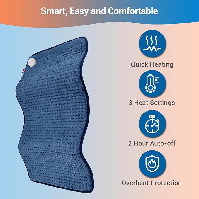 Comfytemp Extra Large Heating Pad, 33''x 17'' King Size Electric Heating Pads for Full Back/Neck/Shoulder/Abdomen, Moist/Dry Heated Pad & Auto Shut Off, Warm Christmas Birthday gifts for Men Women Mom