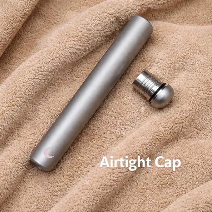Brando Moon Small Metal Tube Case Container - Airtight Water Proof - Perfect Smell Proof Case to keep Coffee Fresh While Traveling 4.5” (Silver)