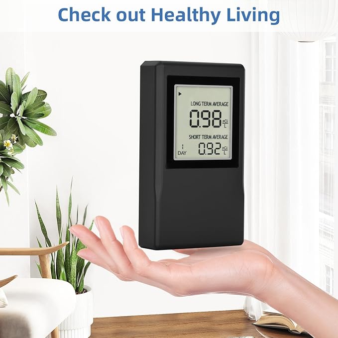 Radon Detector for Home,Accurate Radon Gas Measurement with ±0.1 pCi/L Precision,Real-time Monitoring of Indoor Radon Concentration,Portable Digital Display,Easy Operation,Various Indoor environments