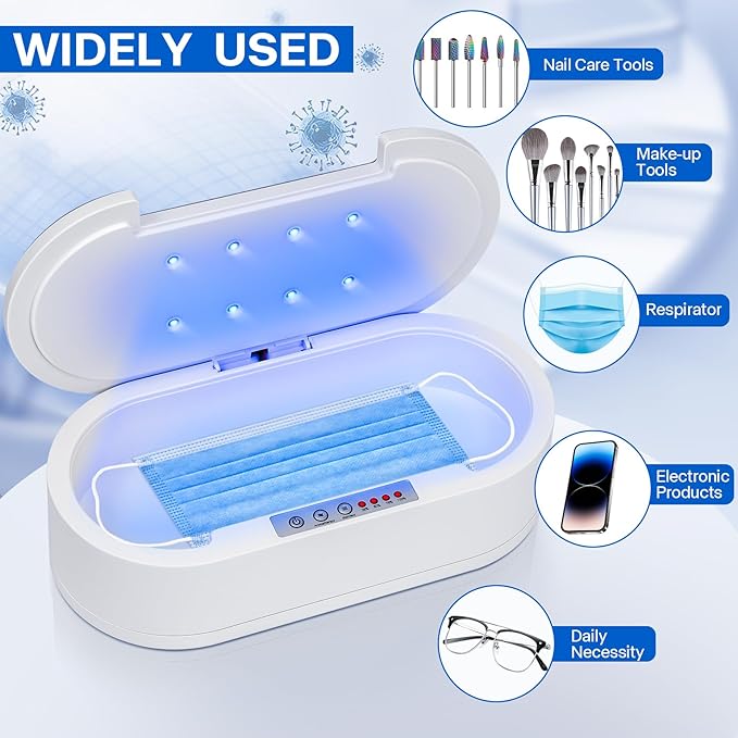 Nail Tool Sterilizers Box, Blue Light Cleaning Nail Sterilizer Machine, Convenient & Efficient Health Protection For Manicure & Beauty Salon Tools, Jewelry, Glasses, Phone